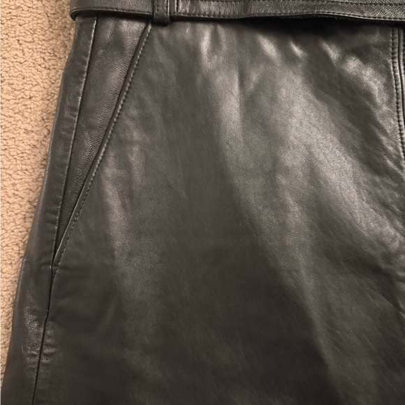 Hugo Boss Black A-Line Leather Skirt - Picture 5 of 7